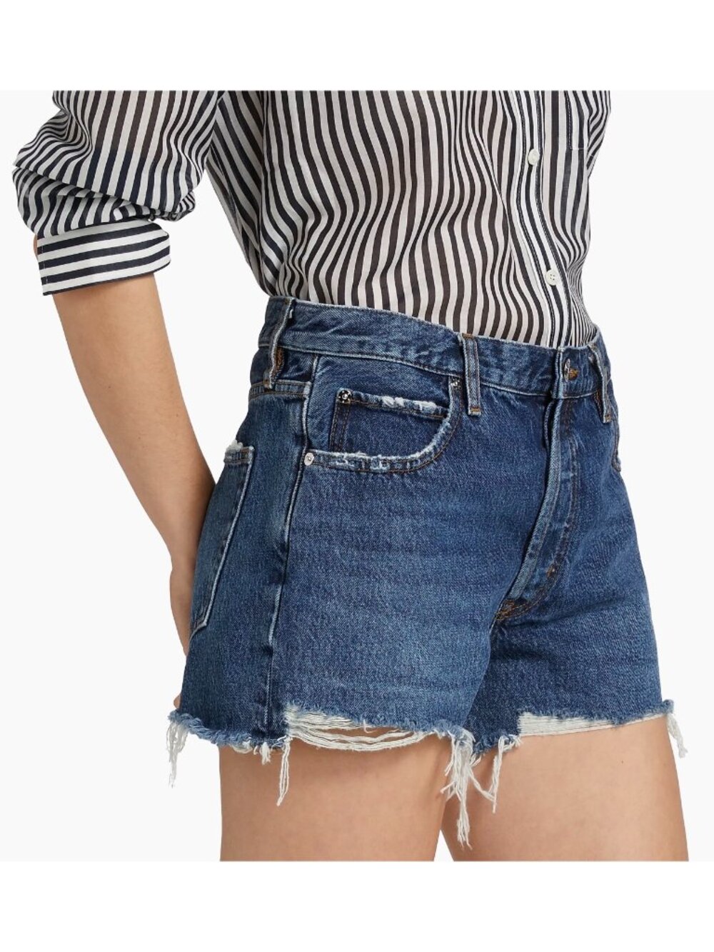 Frame Denim Le Brigette Blue Cutoff Denim Jean Shorts Size 26 NWOT